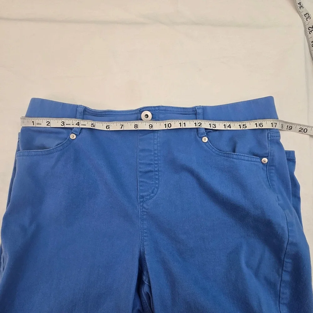 J. Jill Jeans Women's 14 Blue High Rise Cropped Straight‎ Leg Stretch Denim Mom